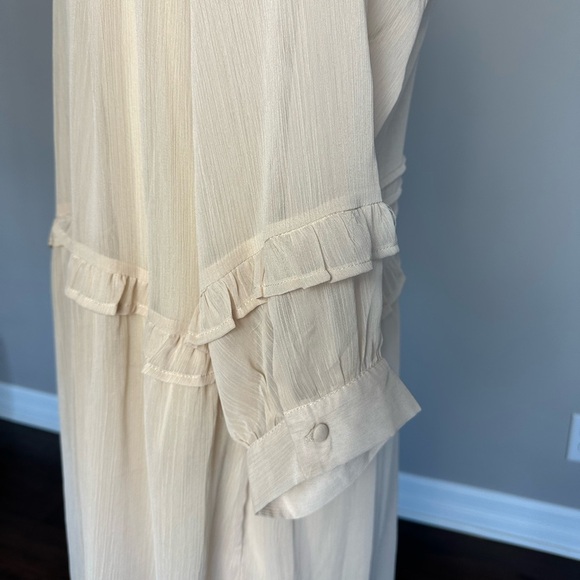 Dress: Boho Baby Doll Country Cowgirl Nashville Bachelorette Brunch Winter White - Picture 4 of 11